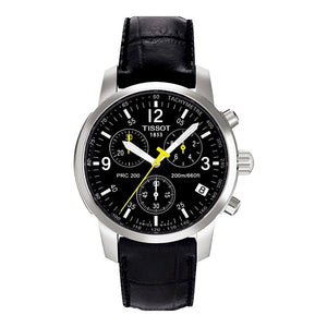 Tissot T Race PRC 200 Chronograph Quartz Black Dial Black Leather Strap Watch for Men - T17.1.526.52 Authentic Buy Shop Now