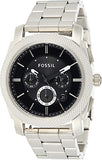 Fossil Machine Chronograph Black Dial Silver Steel Strap Watch for Men - FS4776 Authentic Buy Shop Now