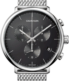 Calvin Klein High Noon Chronograph Black Dial Silver Mesh Bracelet Watch for Men - K8M27121 Authentic Buy Shop Now