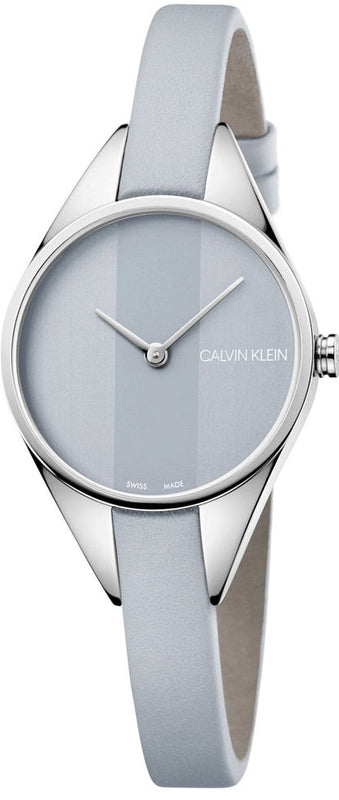 Calvin Klein Rebel Grey Dial Grey Leather Strap Watch for Women - K8P231Q4 Authentic Buy Shop Now