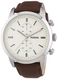 Fossil Townsman Chronograph White Dial Brown Leather Strap Watch for Men - FS5350 Authentic Buy Shop Now