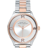 Marc Jacobs Tether Transparent White Dial Two Tone Steel Strap Watch for Women - MBM3436 Authentic Buy Shop Now