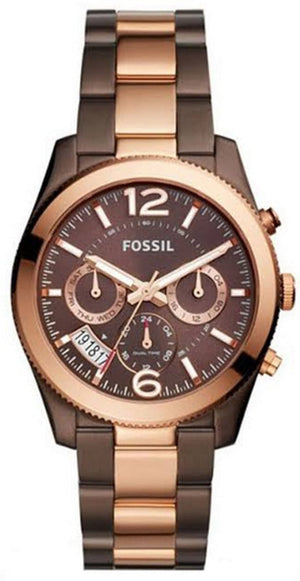 Fossil Perfect Boyfriend Multifunction Brown Dial Two Tone Steel Strap Watch for Women - ES4284 Authentic Buy Shop Now