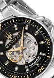 Maserati SFIDA Automatic Black Dial Silver Steel Strap Watch For Men - R8823140002 Authentic Buy Shop Now