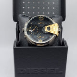 Diesel Uber Chief Two Hand Black Dial Black Leather Strap Watch For Men - DZ7377 Authentic Buy Shop Now