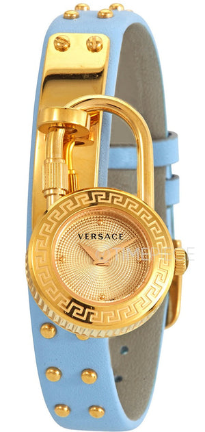 Versace Medusa Lock Icon Quartz White Dial Blue Leather Strap Watch for Women - VEDW00419 Authentic Buy Shop Now