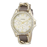 Fossil Riley White Dial Beige Leather Strap Watch for Women - ES3465 Authentic Buy Shop Now