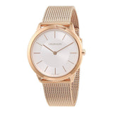 Calvin Klein Minimal White Dial Rose Gold Mesh Bracelet Watch for Women - K3M22626 Authentic Buy Shop Now