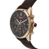 Hugo Boss Grand Prix Brown Dial Brown Leather Strap Watch for Men - 1513605 Authentic Buy Shop Now