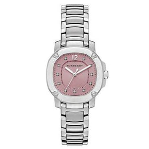 Burberry The Britain Diamonds Pink Dial Silver Steel Strap Watch for Women - BBY1805 Authentic Buy Shop Now