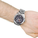 Michael Kors Brecken Chronograph Quartz Black Dial Silver Steel Strap Watch For Men - MK8438 Authentic Buy Shop Now