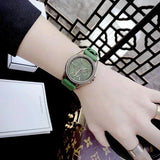 Michael Kors Mini Pilot Chronograph Green Dial Green Silicone Strap Watch For Women - MK7421 Authentic Buy Shop Now
