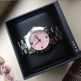 Marc Jacobs Amy Life Pink Dial Silver Steel Strap Watch for Women - MBM3300 Authentic Buy Shop Now