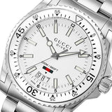 Gucci Dive Quartz White Dial Silver Steel Strap Watch for Men - YA136302 Authentic Buy Shop Now