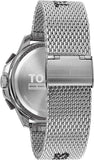 Tommy Hilfiger Digital Black Dial Silver Mesh Bracelet Watch For Men - 1791765 Authentic Buy Shop Now
