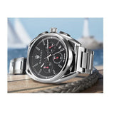Maserati Trimarano Chronograph Black Dial Silver Stainless Steel Strap Watch For Men - R8873632003 Authentic Buy Shop Now