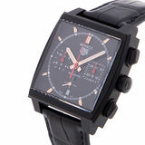 Tag Heuer Monaco Automatic Chronograph Black Dial Black Leather Strap Watch for Men - CBL2180.FC6497 Authentic Buy Shop Now
