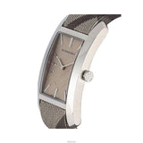 Burberry Nova Check Silver Dial Two Tone Leather Strap Watch For Women - BU9404 Authentic Buy Shop Now