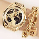 Michael Kors Bradshaw Stop Hunger Black Gold Dial Gold Steel Strap Watch for Women - MK6272 Authentic Buy Shop Now