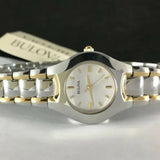 Bulova Classic White Dial Two Tone Steel Strap Watch for Women - 98T84 Authentic Buy Shop Now