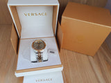 Versace V-Urban Quartz Silver Dial Two Tone Steel Strap Watch for Men - VELQ00519 Authentic Buy Shop Now
