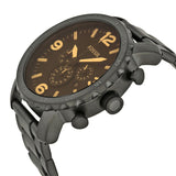 Fossil Nate Chrongraph Ion Plated Black Dial Black Steel Strap Watch for Men - JR1356 Authentic Buy Shop Now