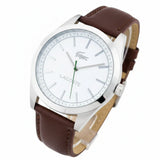 Lacoste Edmonton White Dial Brown Leather Strap Watch for Men - 2010893 Authentic Buy Shop Now