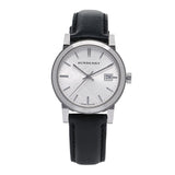 Burberry The City Silver Dial Black Leather Strap Watch for Women - BU9106 Authentic Buy Shop Now