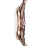Michael Kors Lauryn Rose Gold Dial Brown Steel Strap Watch for Women - MK3757 Authentic Buy Shop Now