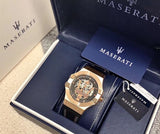 Maserati Potenza Skeleton Limited Edition Dial Black Strap Watch For Men - R8821108026 Authentic Buy Shop Now