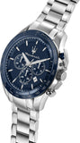 Maserati Traguardo Chronograph Blue Dial 45mm Stainless Steel Watch For Men - R8873612043 Authentic Buy Shop Now