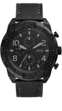 Fossil Bronson Chronograph Black Dial Black Leather Strap Watch for Men - FS5874 Authentic Buy Shop Now