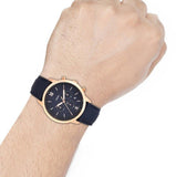 Fossil Neutra Chronograph Blue Dial Blue Leather Strap Watch for Men - FS5454 Authentic Buy Shop Now