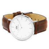 Daniel Wellington Classic St Mawes White Dial Brown Leather Strap Watch For Men - DW00100021 Authentic Buy Shop Now