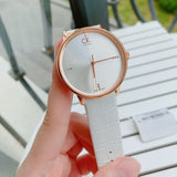 Calvin Klein Accent White Dial White Leather Strap Watch for Men - K2Y2X6KW Authentic Buy Shop Now