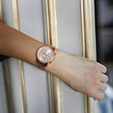 Michael Kors Ritz Chronograph Rose Gold Dial Rose Gold Steel Strap Watch for Women - MK6077 Authentic Buy Shop Now