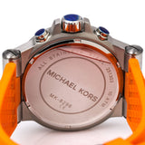 Michael Kors Dylan Chronograph Grey Dial Orange Rubber Strap Watch for Men - MK8296 Authentic Buy Shop Now