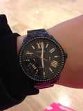 Fossil Cecile Multi Function Crystals Black Dial Black Steel Strap Watch for Women - AM4522 Authentic Buy Shop Now