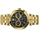 Versace Aion Chronograph Black Dial Gold Steel Strap Watch For Men - VE1D01721 Authentic Buy Shop Now