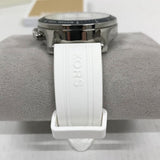 Michael Kors Berkley Chronograph Silver Dial White Rubber Strap Watch For Women - MKO1040 Authentic Buy Shop Now