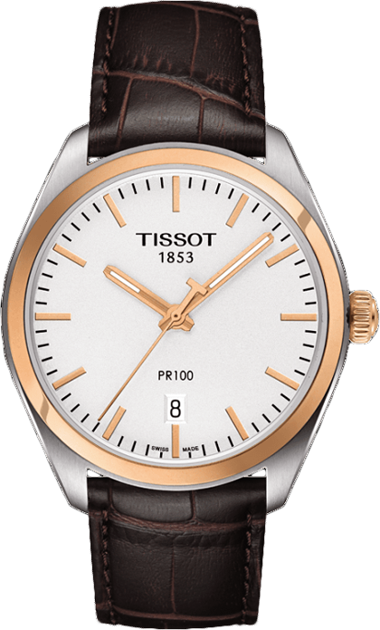 Tissot T Classic PR 100 Quartz White Dial Brown Leather Strap Watch for Men - T101.410.26.031.00 Authentic Buy Shop Now