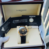 Longines Record Black Dial Black Leather Strap Watch for Men - L2.821.5.57.2 Authentic Buy Shop Now
