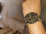 Fossil Commuter Chronograph Black Dial Brown Leather Strap Watch for Men - FS5403 Authentic Buy Shop Now