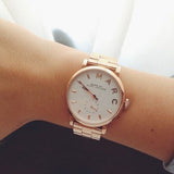 Marc Jacobs Baker White Dial Rose Gold Steel Strap Watch for Women - MBM3244 Authentic Buy Shop Now