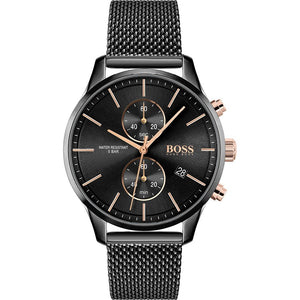 Hugo Boss Associate Black Dial Black Mesh Bracelet Watch for Men - 1513769 Authentic Buy Shop Now