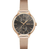 Hugo Boss Symphony Grey Dial Gold Mesh Bracelet Watch for Women - 1502424 Authentic Buy Shop Now