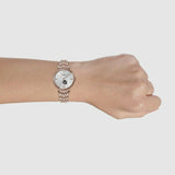 Emporio Armani Gianni T-Bar Silver Dial Rose Gold Steel Strap Watch For Women - AR60023 Authentic Buy Shop Now