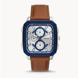 Fossil Inscription Multifunction Silver Dial Brown Leather Strap Watch for Men - BQ2658 Authentic Buy Shop Now