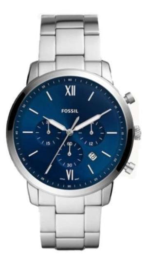 Fossil Neutra Chronograph Blue Dial Silver Steel Strap Watch for Men - FS5792 Authentic Buy Shop Now
