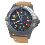 Breitling Avenger Automatic GMT 45 Black Dial Brown Nylon Strap Watch for Men - V32395101B1X1 Authentic Buy Shop Now
